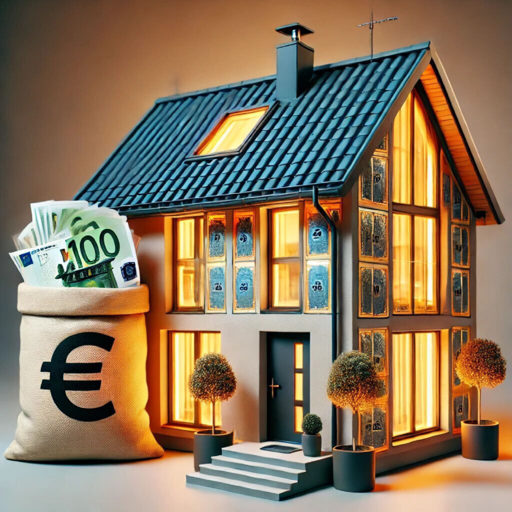 Ein Haus mit ausgetauschten Fenster die viel Geld sparen 